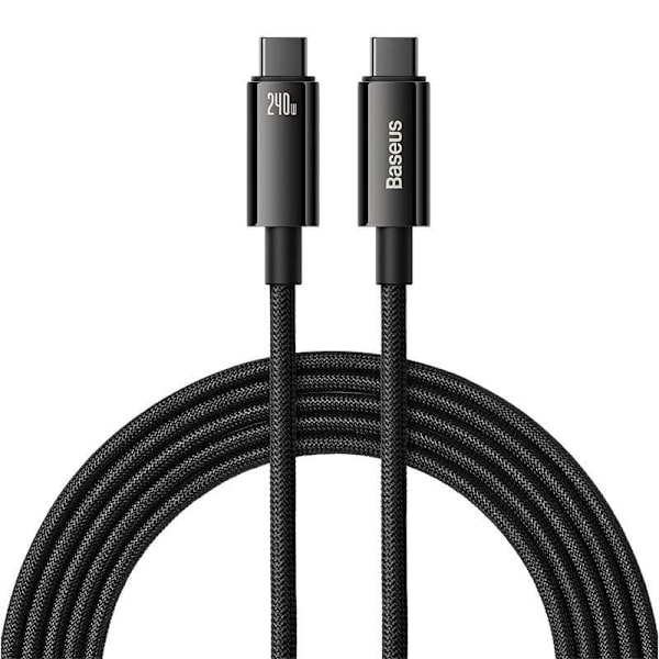 CABLU alimentare si date Baseus Tungsten Gold, Fast Charging Data Cable pt. smartphone, USB Type-C la USB Type-C PD 3.1, 240W, braided, 3m, negru "CAW
