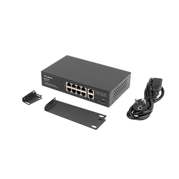 Lanberg Switch PoE+ Rack 10"/19"  RSFE-8P-2GE-120 Sort