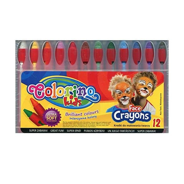 Face crayons 12 colours. Colorino Kids