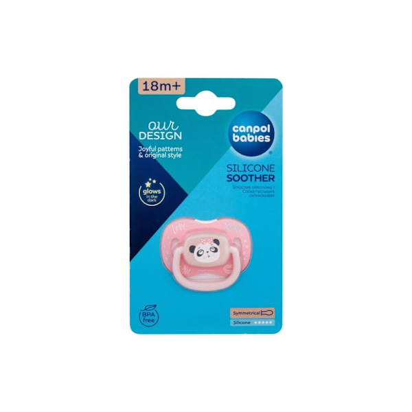 CANPOL BABIES Silicone Symmetrical Soother 18M+, EXOTIC (panda), 34/922_pand