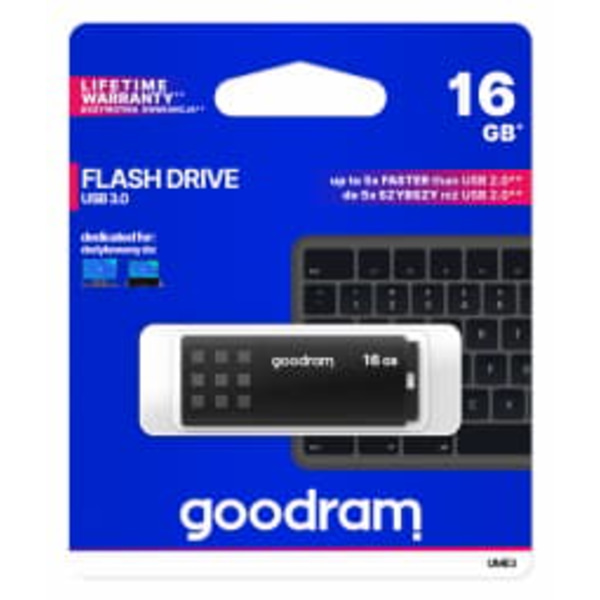 Goodram UME3 USB flash drive 16 GB USB Type-A 3.0 (3.1 Gen 1) Black Sort