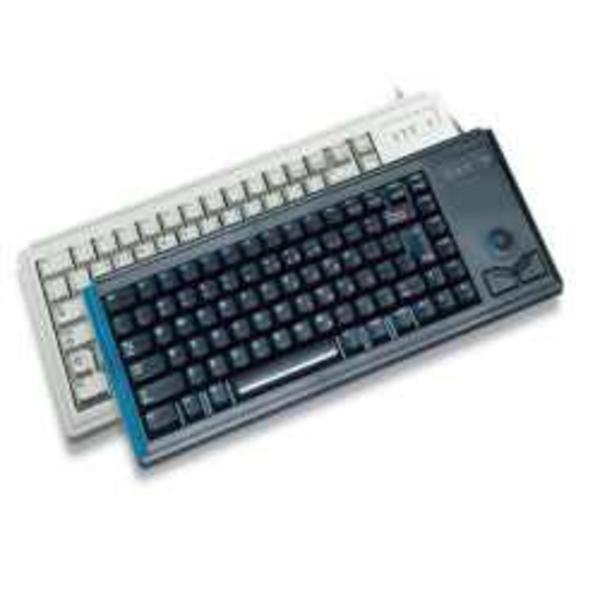 KEYBOARD USB GER MX-GOLD/SLIMLINE LIGHT GREY W/ TRACKBALL Grå