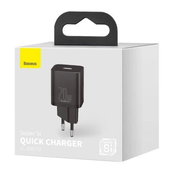 Baseus Super Si  Wall Charger PD / 20W / 1x USB-C Sort