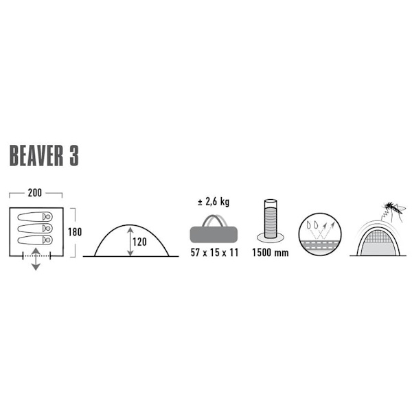 High Peak Beaver 3 Camouflage Dome/Igloo tent