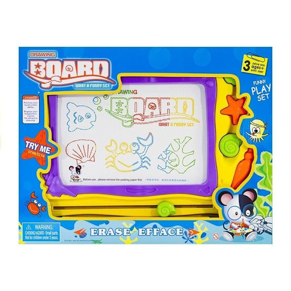 Blackboard with Stamps and Colorful Background