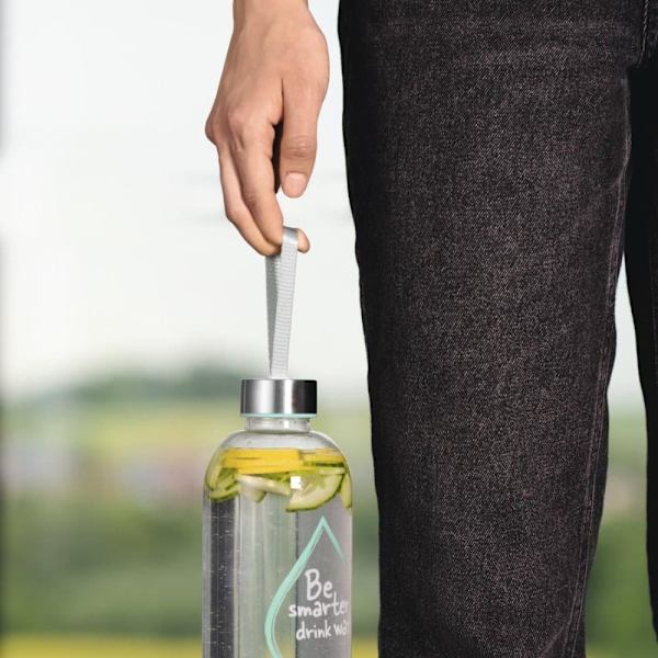 Xavax To Go Glass Bottle, 1l, with Protective Sleeve, Loop, for Carbonated & Hot/Cold