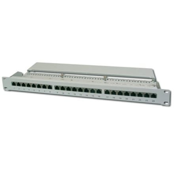 Digitus | Patch Panel | DN-91524S | White | Category: CAT 5e; Ports: 24 x RJ45; Retention strength: 7.7 kg; Insertion force: 30N max | 48.2 x 4.4 x 10 Grå