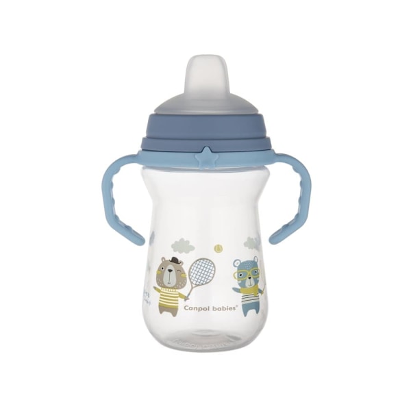 CANPOL BABIES Cup with Silicone Spout, FirstCup BONJOUR PARIS, 6m+, 250ml, blue, 56/613_blu