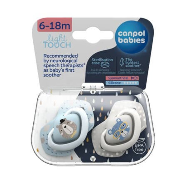 CANPOL BABIES silicone symmetrical soothers BONJOUR PARIS, 6-18m, 2 pcs, 22/648_blu