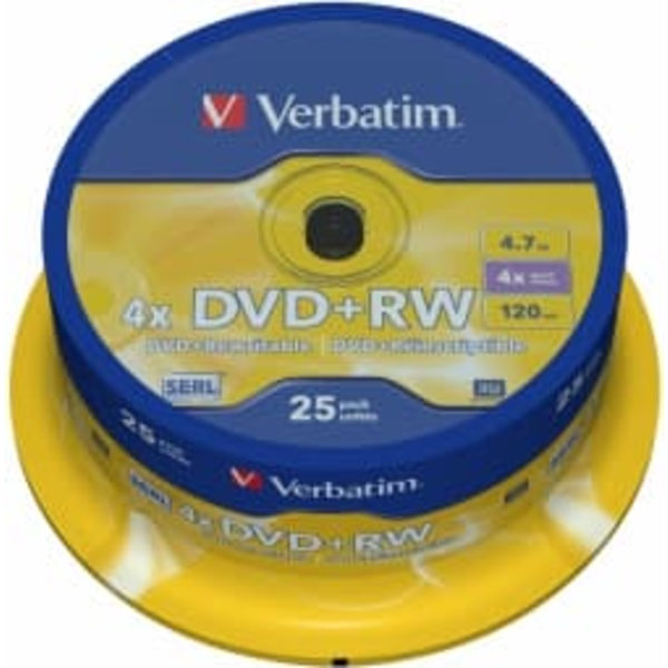 Matricas DVD+RW SERL Verbatim DLP 4.7GB 4x 25 Pack Spindle