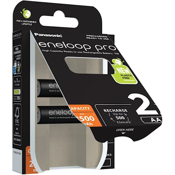 Rechargeable batteries PANASONIC ENELOOP PRO AA 2500 mAh 2 szt (BK-3HCDE/2CP)