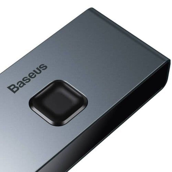 SWITCH video Baseus Matrix, HDMI bidirectional - 2x HDMI 4K / 30 Hz, gri "CAHUB-BC0G" (timbru verde 0.8 lei) - 6953156219700