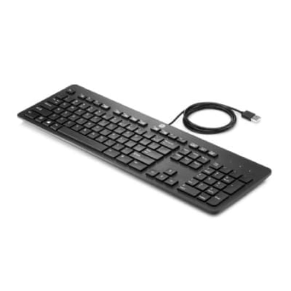 HP Slim USB Wired Keyboard - Smartcard - Black - ESTONIAN (BULK of 10 pcs) Svart