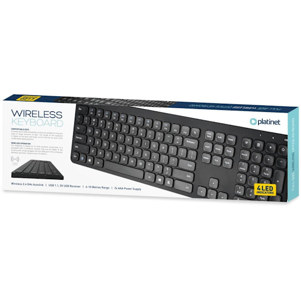 Platinet wireless keyboard K100 US, black