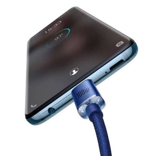 Baseus Type-C - Type-C Crystal Shine series fast charging data cable 100W 2m Blue (CAJY000703)