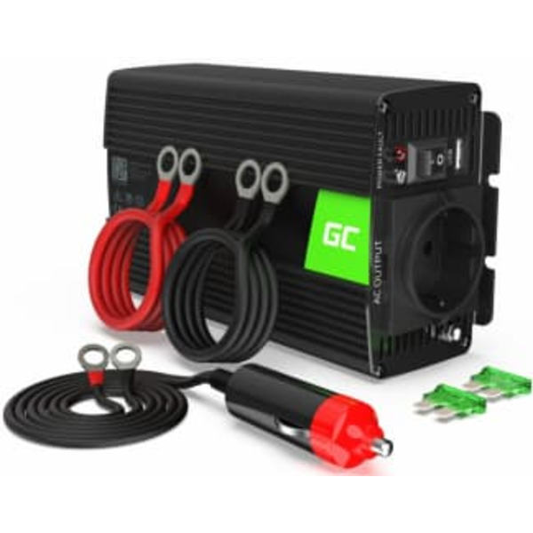 Green Cell INV09 power adapter/inverter Auto 1000 W Black Sort