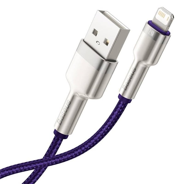 CABLU alimentare si date Baseus Cafule Metal, Fast Charging Data Cable pt. smartphone, USB la Lightning Iphone 2.4A, braided, 1m, violet "CALJK-A05" (