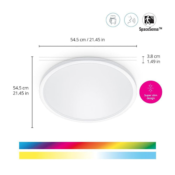 WiZ | Smart WiFi SuperSlim Ceiling 545mm, White | 32 W | 2200-6500 K (RGB)
