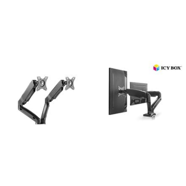 Uchwyt na dwa monitory do 32 cali (81cm) IB-MS304-T Sort