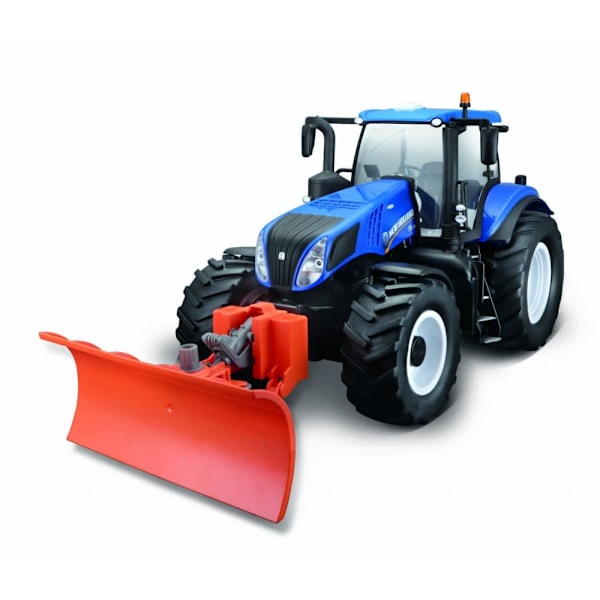 MAISTO TECH car model New Holland Tractor with snow plow, 82303/82722