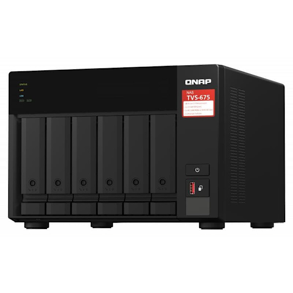 QNAP TVS-675 NAS Tower Ethernet LAN Black KX-U6580 Sort