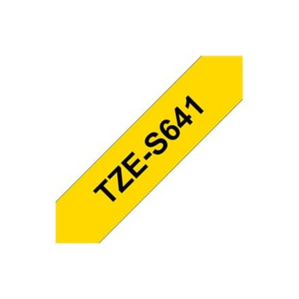 Brother TZES641 18MM BLACK ON YELL STRONG