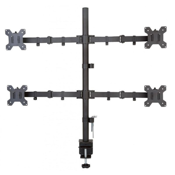 TECHLY 027521 Quadruple desk LED/LCD monitor arm 13-27 VESA 4x 10kg full motion Svart