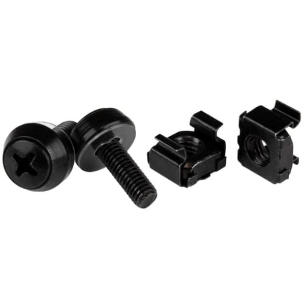 10-32 RACK SCREWS AND NUTS/- 50 PACK - BLACK