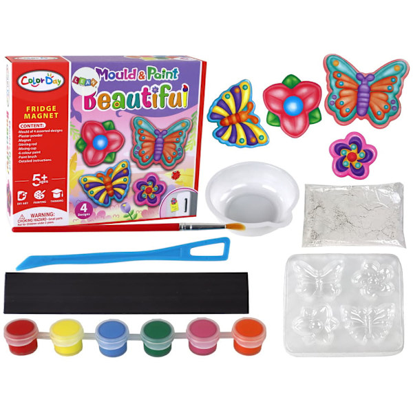 Creative DIY Fridge Magnets Set with Butterflies and Flowers