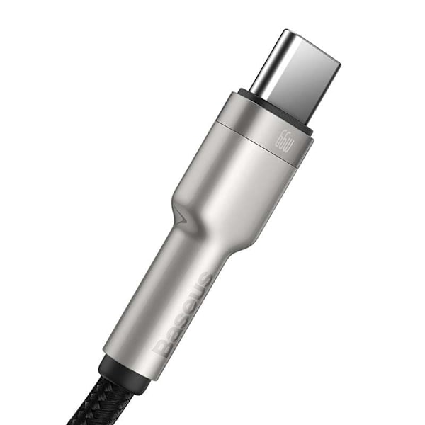 CABLU alimentare si date Baseus Cafule Metal, Fast Charging Data Cable pt. smartphone, USB la USB Type-C 66W, 2m, negru "CAKF000201" (timbru verde 0.1