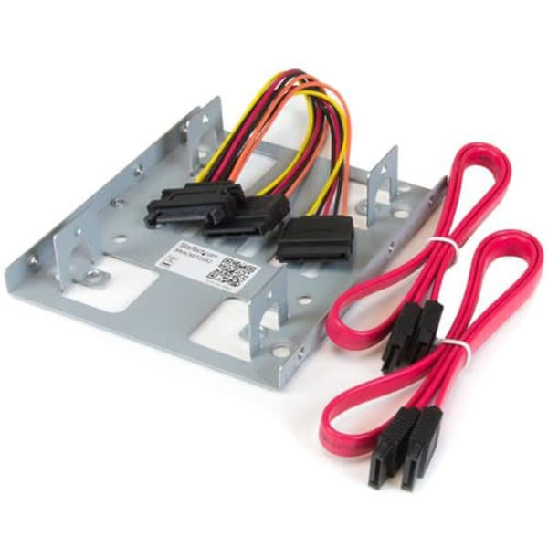 StarTech.com 2.5" to 3.5" SATA Hard Drive Mounting Bracket Kit - Dual SATA SSDs/HDDs Mounting Bracket for Mounting Bay (BRACKET25X2) - storage bay ada