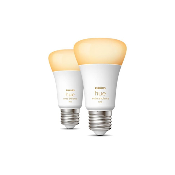 Philips Hue | WA 11W A60 E27 2pcs pack | E27 | 11 W | Warm to cool white 2200K-6500K | Bluetooth and Zigbee