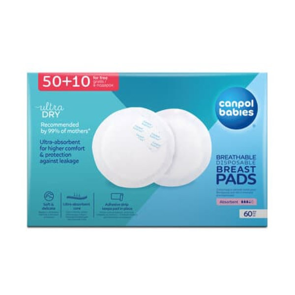 CANPOL BABIES breast pads disposable anti-slip 60vnt. 1/652