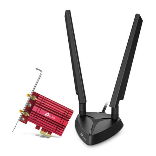 TP-Link AXE5400 Wi-Fi 6E Bluetooth 5.2 PCIe Adapter Sort, Rød