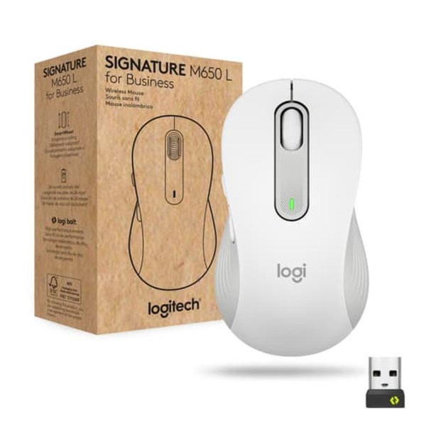 MOUSE USB OPTICAL WRL M650/LARGE WHT 910-006349 LOGITECH