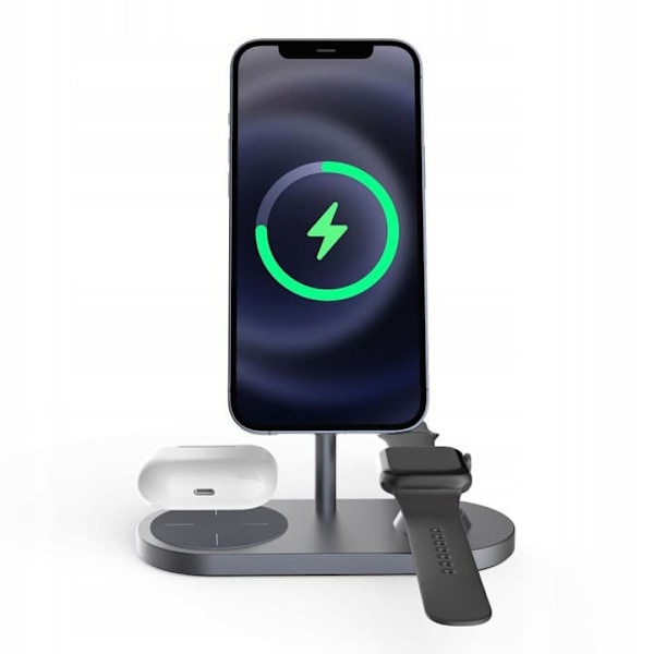 Tech-Protect wireless charger QI15W A22 3in1 Magnetic MagSafe, black