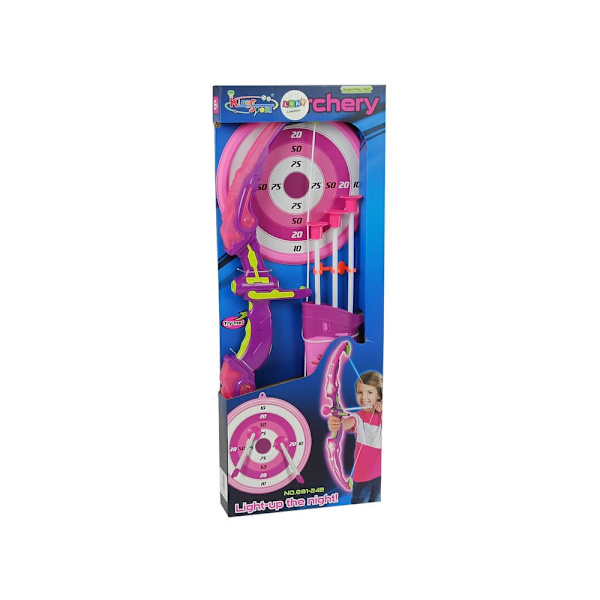 Sporting Bow Shooting Set Shield Arrows Suction Cups Pink