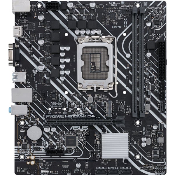 Asus | PRIME H610M-K D4 | Processor family Intel | Processor socket  LGA1700 | DDR4 DIMM | Memory slots 2 | Supported hard disk drive interfaces SATA,