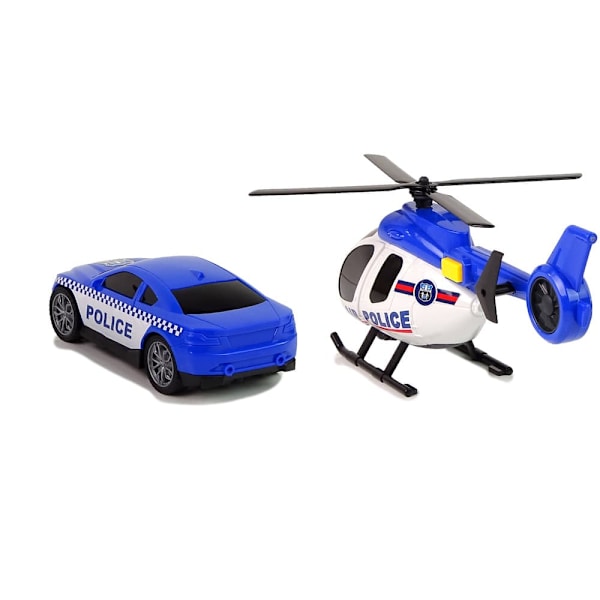 Police Car Transporter Kit Helicopter Sound Lights