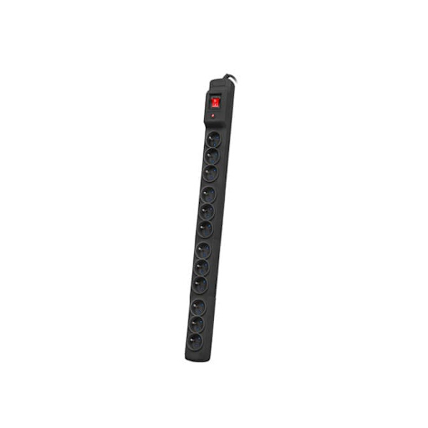 RACK POWER STRIP 19" ARMAC MULTI M12/10A 1.5M 12X 230V PL VERTICAL MOUNTING BLACK