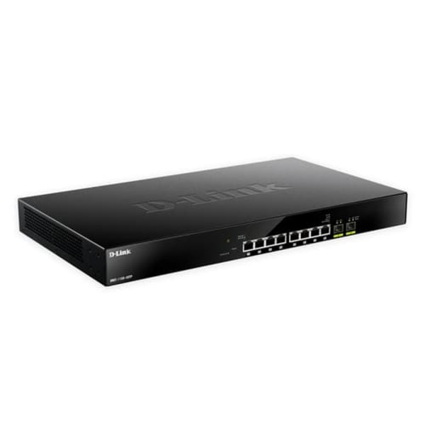 D-Link 10-Port Multi-Gigabit PoE+ Smart Managed Switch Svart