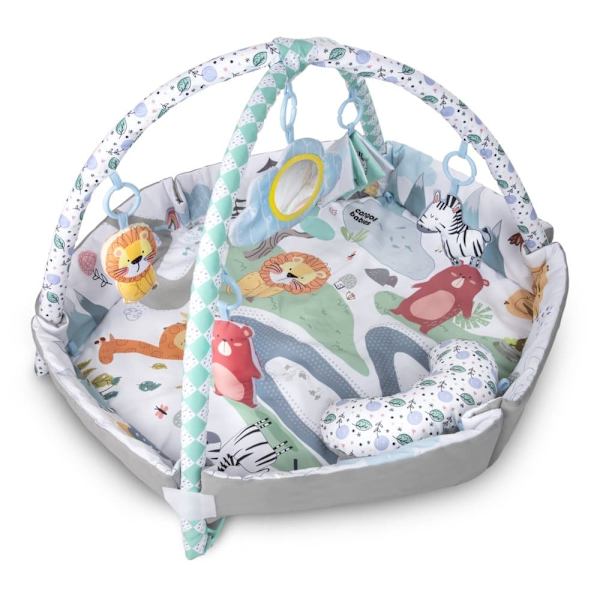 CANPOL BABIES Educational play mat with playpen for children 0+ mėn.,  SAFARI, 81/100