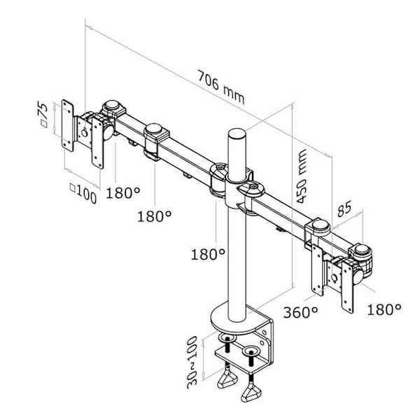 Neomounts FPMA-D960D Monitor arm 10-27"