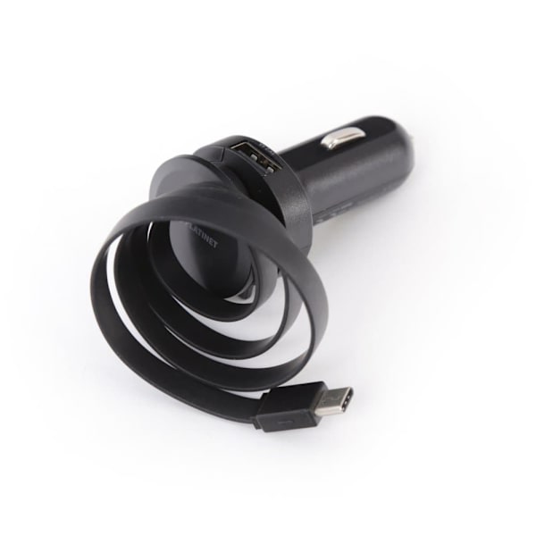 Platinet car charger 1xUSB 2,4A + USB-C cable (44652)