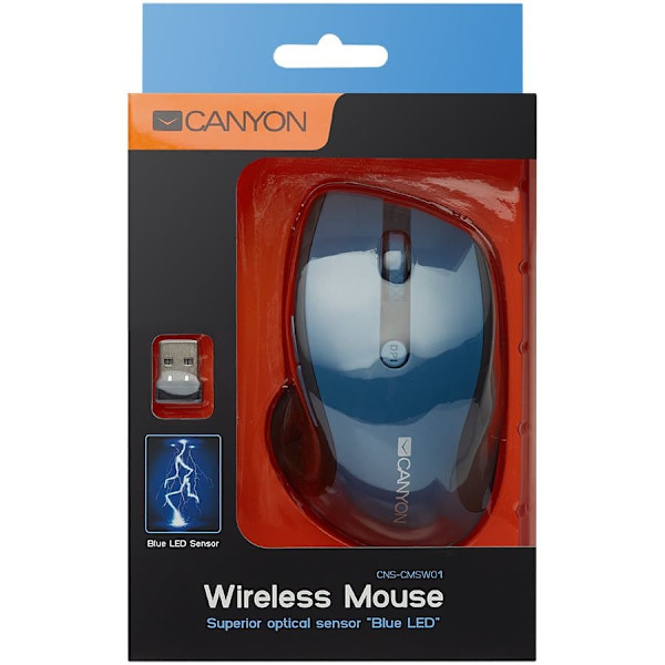 CANYON mouse MW-01 BlueLED Wireless Blue Grey