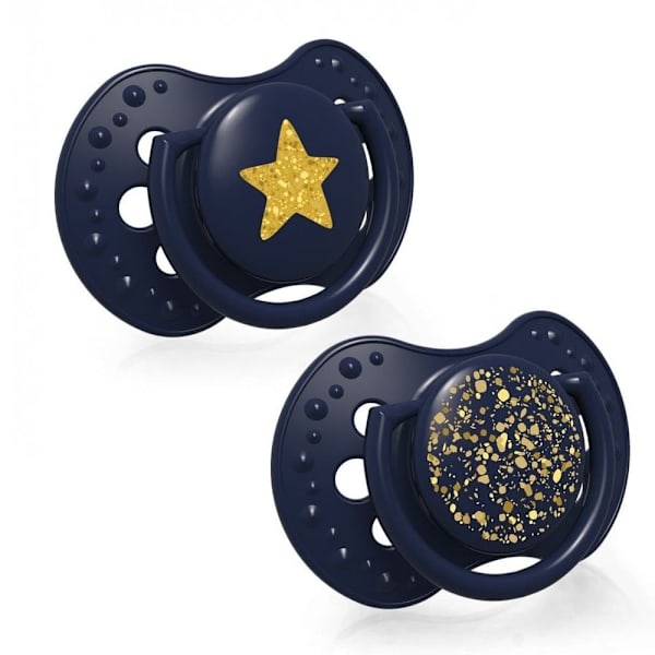 LOVI silicone dynamic soother 0-3 m, 2 pcs, Stardust blue, 22/892_blue