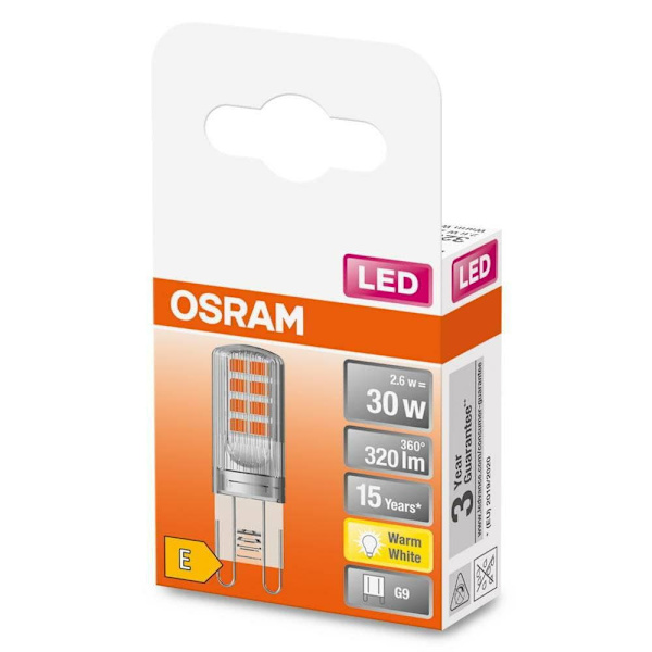 Osram Parathom Clear capsule LED 30 non-dim 2,6W/827 G9 bulb | Osram | Parathom Clear capsule LED | G9 | 2.6 W | Warm White