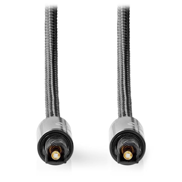 NEDIS PROFIGOLD optický audio kabel/ TosLink zástrčka - TosLink zástrčka/ bavlna/ šedý/ BOX/ 1m