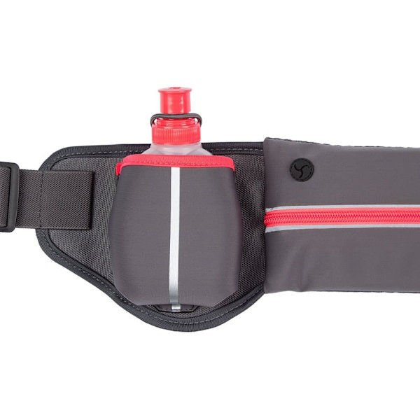 Hip bag with bottles AVENTO 21PF Grey/Fluorescent pink/Silver