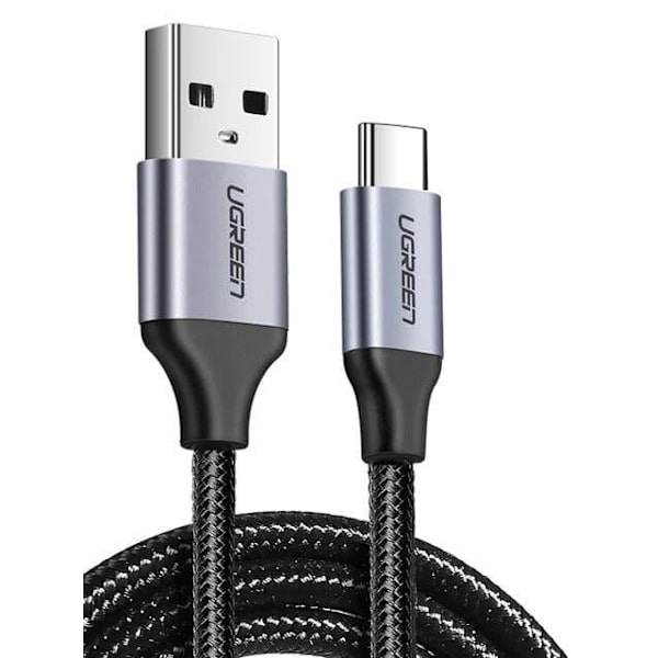 CABLU alimentare si date Ugreen, "US288", Fast Charging Data Cable pt. smartphone, USB la USB Type-C 3A, nickel plating, braided, 1m, negru "60126" (t